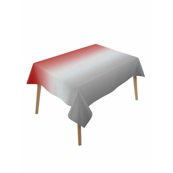 Red Gray Ombre Table Cloth, Modern Gradient Abstract Art Waterproof Tablecloth for Rectangle Tables, Reusable Washable Fabric Table Cover for Restaurant Kitchen Dining Tables 52"x70"