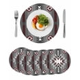 thumbnail image 1 of Red Gray Round 13 Inch Placemats Set of 6, Southwest Retro Ethnic AztecTexture Bohemian HeatResistant Non Slip Place Mats for Dining Table, Wipeable Braided Kitchen Table Mats for Housewarming, 1 of 9