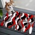 thumbnail image 1 of Red Gray Stripes Front Door Rugs 2x3 ft Abstract Art Modern Geometric Curve Small Rug for Entryway Non Slip Washable Bathroom Door Mat Absorbent Floor Mat for Indoor Entrance, 1 of 9