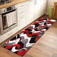 thumbnail image 1 of Red Gray Stripes Runner Rugs 2x6 ft Abstract Art Modern Geometric Curve Washable Hallway Rugs Non-Slip Floor Mats Absorbent Carpet Bedside Runners for Bedroom Kitchen Bathroom Laundry Room, 1 of 9