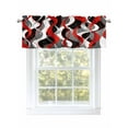 thumbnail image 1 of Red Gray Stripes Valances for Windows Abstract Art Modern Geometric Curve Rod Pocket Curtains Valance Short Window Treatment Drapes for Living Room, Bedroom Bathroom 60"&nbsp;W x 18" L, 1 of 5