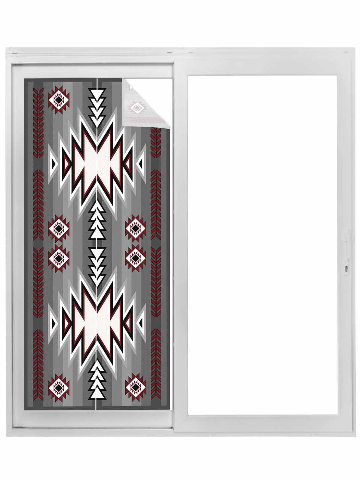 Red Gray Window Privacy Film Stained Glass Window Film Decorative ...