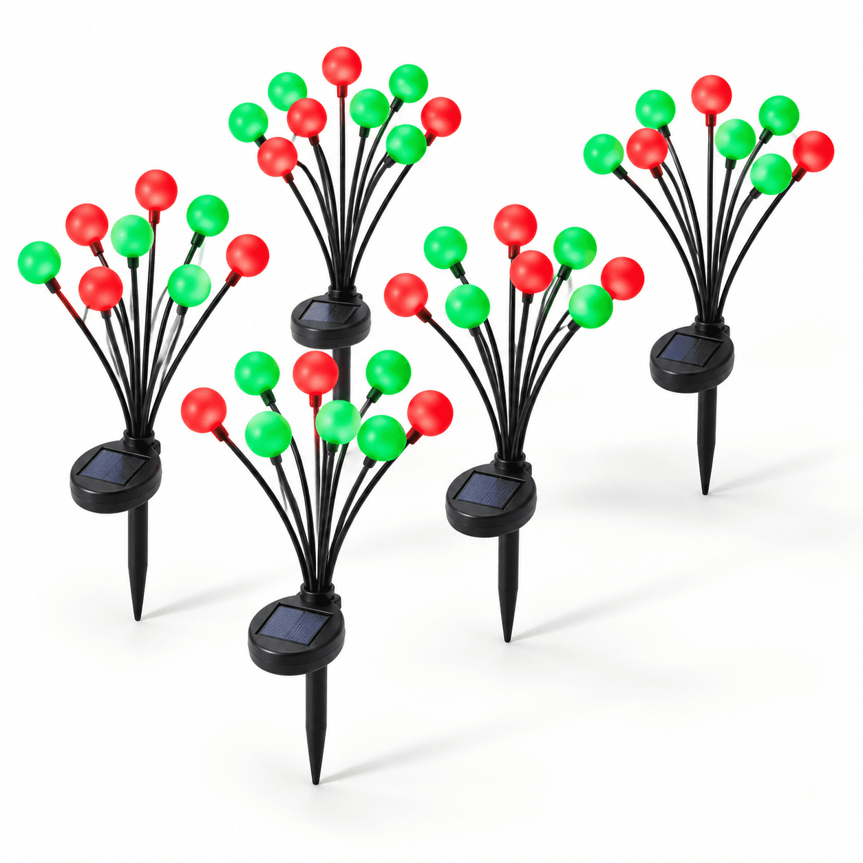 Fire Fly Packing Red & Green 6 Pack Solar Firefly Swaying Garden Landscape Pathway ...