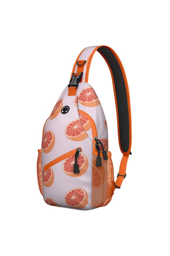 Red and Green Apple Pattern Sling Backpack for Travel and Outdoor Use, Lightweight Crossbody Bag with Cute Cartoon Fruit Print, Classic Design and Multi-Layer Storage for Apple Enthusiasts