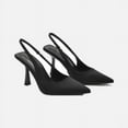 thumbnail image 1 of (Red/Green/Black/Purple) Heel Shoes for Work and Party, French Sandals With Empty High Heels 2023 New Pointed Shallow Mueller Shoes Thin Heels Single Shoes, 1 of 5