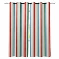 thumbnail image 1 of Red Green Blue Striped Blackout Curtains for Bedroom/Living Room, Thermal Insulated Kitchen Curtains, Modern Farmhouse Stripes Grommet Darkening Window Treatment Drapes 42"x63"x2, 1 of 8