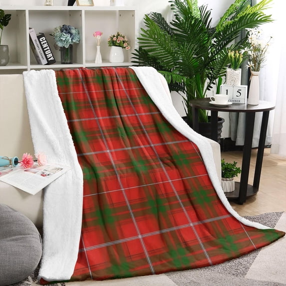 Red Green Checkerboard Checkered Pattern Blanket,Comfortable Soft Flannel Throw Blanket,All Season,Warm Lightweight Blankets for Sofa Bed Couch Living Room Chair,40"x50"