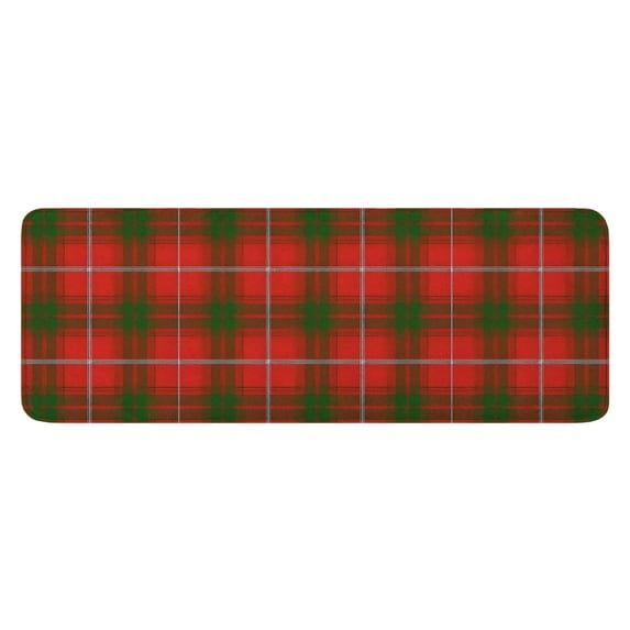 Red Green Checkerboard Checkered Pattern Kitchen Rug Mat,Kitchen Runner Rugs Non Skid Washable,Decorative Kitchen Floor Mats for Kitchen,Sink,Laundry,17"x47.2"