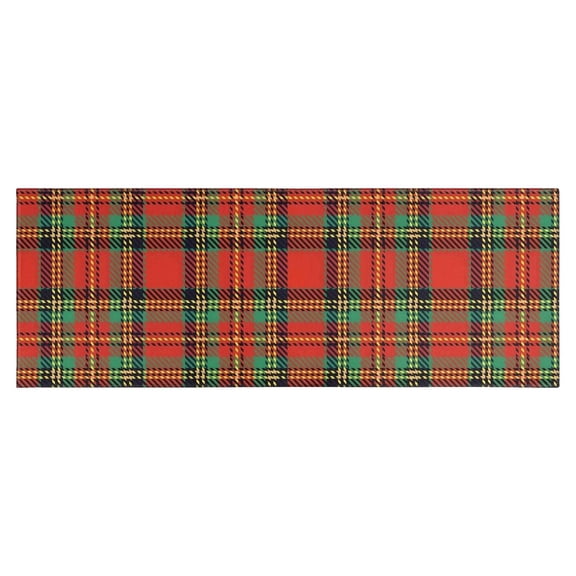 Red Green Checkerboard Checkered Pattern Kitchen Rug Mat,Kitchen Runner Rugs Non Skid Washable,Decorative Kitchen Floor Mats for Kitchen,Sink,Laundry,17"X47"