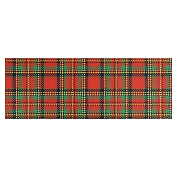 Red Green Checkerboard Checkered Pattern Kitchen Rug Mat,Kitchen Runner Rugs Non Skid Washable,Decorative Kitchen Floor Mats for Kitchen,Sink,Laundry,17"X47"