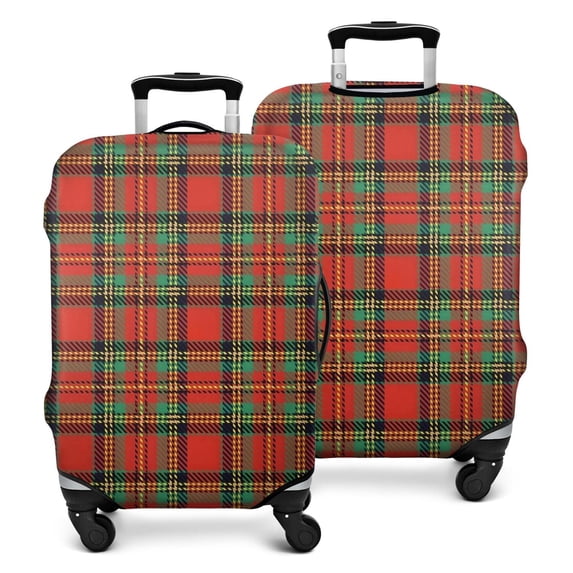 Red Green Checkerboard Checkered Pattern Luggage Cover Fashion Suitcase Cover Baggage Covers Fit 25-28 Inch Luggage (Go Travel)