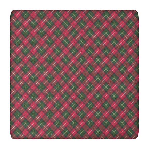 Red and Green Checkerboard Checkered Pattern Square Fitted Tablecloth with Elastic Edge,Square Table Cover,Washable Elastic Table Cover for Home Kitchen Party Decor 36"x36"