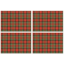 Red Green Checkerboard Checkered Pattern Summer Placemats Table Placemats Set Of 4-Linen Kitchen Washable Placemats Table Mats 11.8"x17.7" Non-Slip Heat Resistant