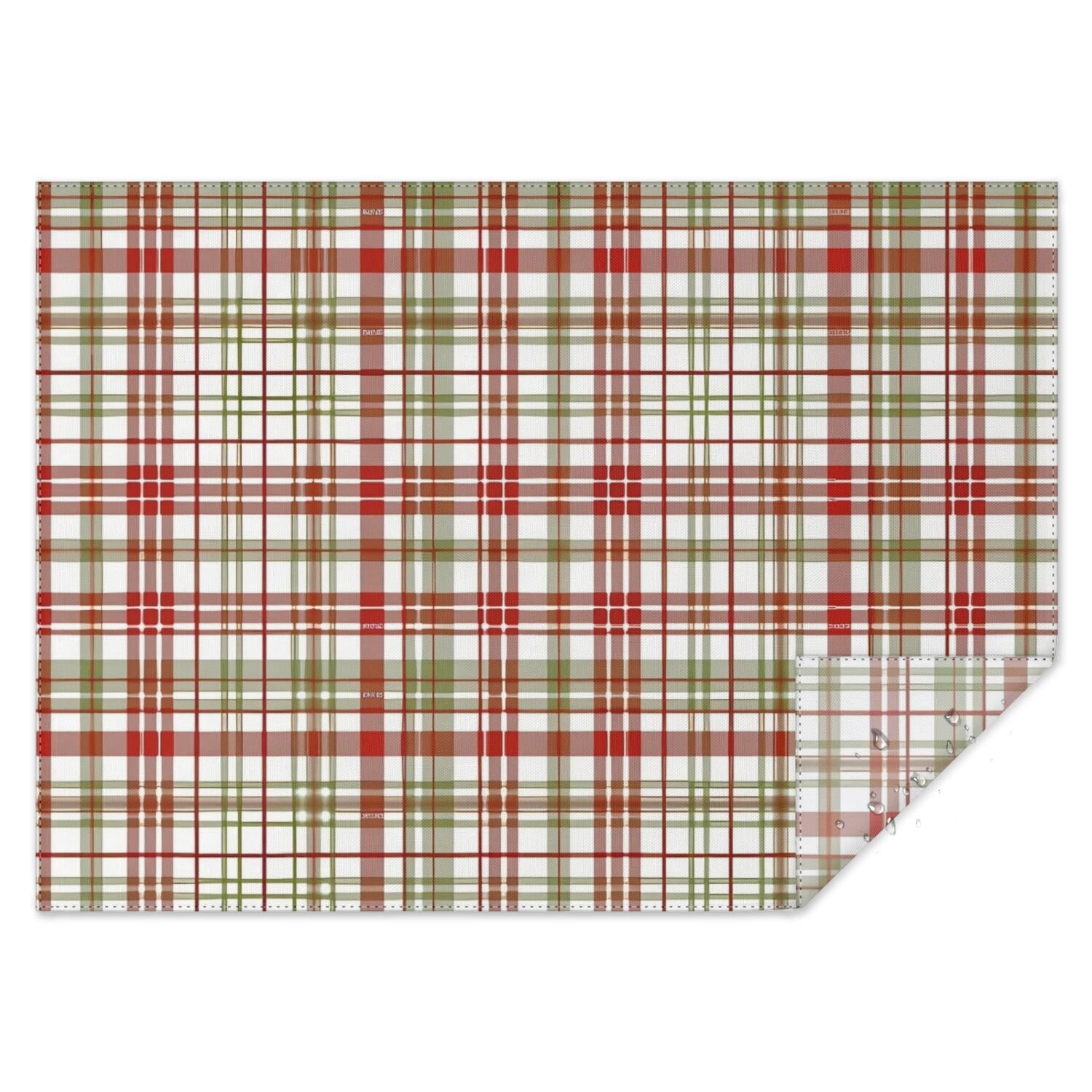 Green Tablecloth Pattern Red and Green Checkered Pattern Waterproof Tablecloth, Rectangular ...