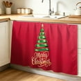 thumbnail image 1 of Red Green Christmas Cabinet Curtain 32"Wx55"L, Dustproof Pantry Door Curtain with Self Adhesive Tape, Xmas Tree Modern Art Tall Storage Cover Privacy Drape for Bathroom Kitchen Laundry Room, 1 of 9