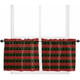 thumbnail image 1 of Red Green Christmas Kitchen Curtain 2 Panels Tiers Curtains 36 Inch Length, Xmas Elk Farmhouse Curtains Rod Pocket Curtains Window Drapes Treatment Window Cafe Curtains, 1 of 5