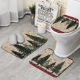 thumbnail image 1 of Red and Green Christmas Pattern Bathroom Rugs Sets 3 Piece,Toilet Cover Set,Absorbent Non Slip Bathroom Mats Sets with U-Shaped Contour Rug Toilet Rug Set, 1 of 5