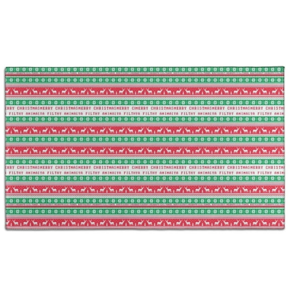 Red and Green Christmas Pattern Door Rugs,Washable Non Slip Door Mats Indoor,Decorative Door Mats,Entry Mat Indoor for Entrance,Bedroom,Kitchen,Bathroom,17"x30"