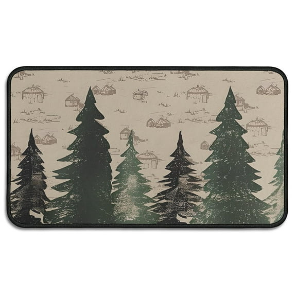 Red and Green Christmas Pattern Door Rugs,Washable Non Slip Door Mats Indoor,Decorative Door Mats,Entry Mat Indoor for Entrance,Bedroom,Kitchen,Bathroom,30"x17"