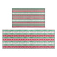 thumbnail image 1 of Red and Green Christmas Pattern Kitchen Rugs Sets Of 2,Anti Fatigue Kitchen Mat Rugs Non Slip Washable,Decorative Kitchen Floor Mats for Kitchen,Sink,Laundry,17"x30"+17"x47", 1 of 7