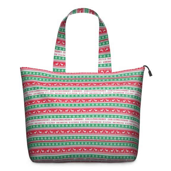 Red and Green Christmas Pattern Travel Tote Bags for Women Carry On,Large Weekender Bags for Women Travel,Multi Functional Duffle Bag for Work,Shopping,Sports