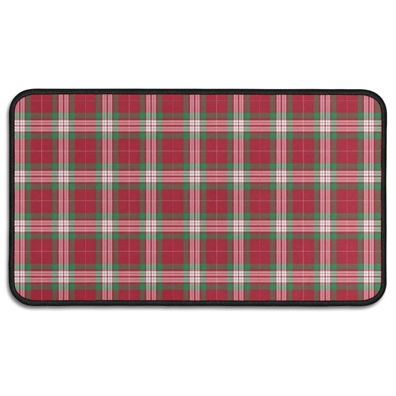 Red and Green Christmas Plaid Pattern Door Rugs,Washable Non Slip Door Mats Indoor,Decorative Door Mats,Entry Mat Indoor for Entrance,Bedroom,Kitchen,Bathroom,30"x17"