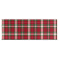 Red and Green Christmas Plaid Pattern Kitchen Rug Mat,Kitchen Runner Rugs Non Skid Washable,Decorative Kitchen Floor Mats for Kitchen,Sink,Laundry,17"X47"