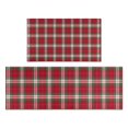thumbnail image 1 of Red and Green Christmas Plaid Pattern Kitchen Rugs Sets Of 2,Anti Fatigue Kitchen Mat Rugs Non Slip Washable,Decorative Kitchen Floor Mats for Kitchen,Sink,Laundry,17"x30"+17"x47", 1 of 7
