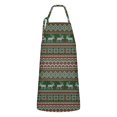 thumbnail image 1 of Red and Green Christmas Reindeer Apron-Garden Aprons for Women with Pockets-Cotton Linen Waterproof Kitchen Cooking Gardening Aprons Adjustable for Kitchen,Cooking,BBQ and Salon 32"x27", 1 of 7