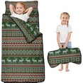 thumbnail image 1 of Red and Green Christmas Reindeer Pattern Toddler Nap Mats for Kids Preschool,50"x20" Sleeping Mat Bag or Kids,Toddler Sleeping Bag,Toddler Nap Mat or Daycare, 1 of 6