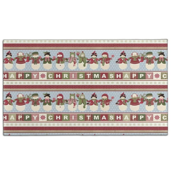Red and Green Christmas Snowman Pattern Door Rugs,Washable Non Slip Door Mats Indoor,Decorative Door Mats,Entry Mat Indoor for Entrance,Bedroom,Kitchen,Bathroom,17"x30"