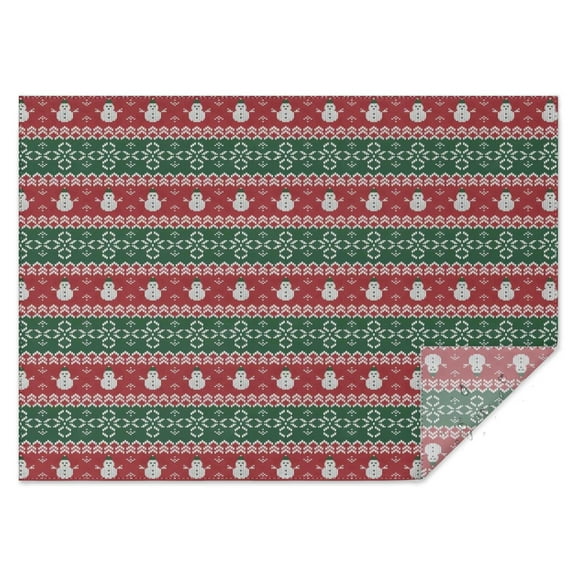 Red and Green Christmas Snowman Pattern Rectangle Tablecloth 60"x84",Waterproof Polyester Rectangle Table Cloth, Wipeable Spillproof Polyester Tablecloth for Dining, Camping, Indoor and Outdoor