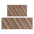 thumbnail image 1 of Red and Green Christmas Striped Pattern Kitchen Rugs Sets Of 2,Anti Fatigue Kitchen Mat Rugs Non Slip Washable,Decorative Kitchen Floor Mats for Kitchen,Sink,Laundry,17"x30"+17"x47", 1 of 7