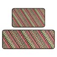 thumbnail image 1 of Red and Green Christmas Striped Pattern Kitchen Rugs Sets Of 2,Anti Fatigue Kitchen Mat Rugs Non Slip Washable,Decorative Kitchen Floor Mats for Kitchen,Sink,Laundry,17"X30"+17"X47", 1 of 7