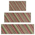 thumbnail image 1 of Red and Green Christmas Striped Pattern Kitchen Rugs Sets Of 3,Kitchen Runner Rugs Non Skid Washable,Decorative Kitchen Floor Mats for Kitchen,Sink,Laundry,17"x30"+ 17"x47" + 17"x59", 1 of 6