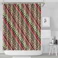 thumbnail image 1 of Red and Green Christmas Striped Pattern Shower Curtain 84"x72" ,Bathroom Decorative Shower Curtains Set with 12 Hooks,Modern Waterproof Washable Shower Curtain, 1 of 6