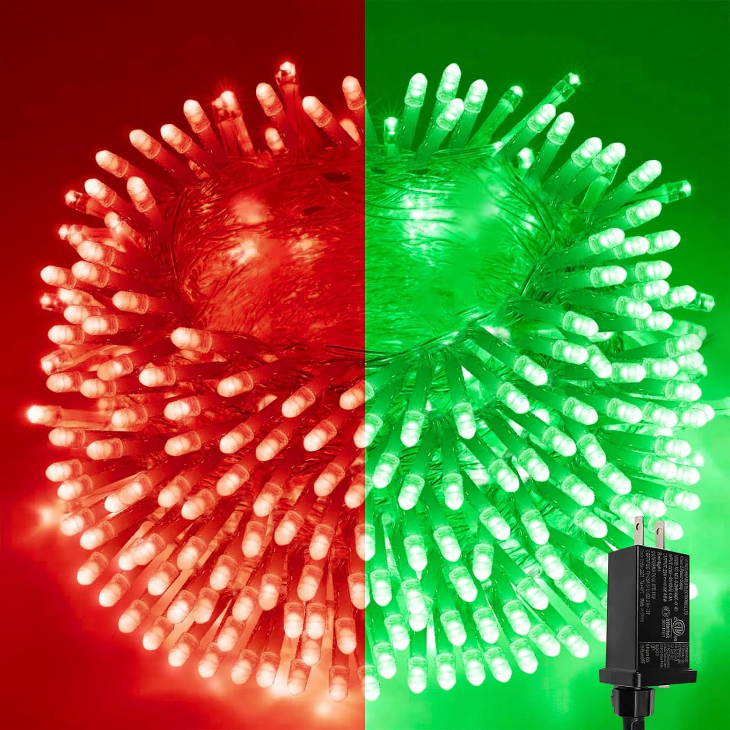Red to Green Color Changing 200 LED 66FT Christmas String Lights for