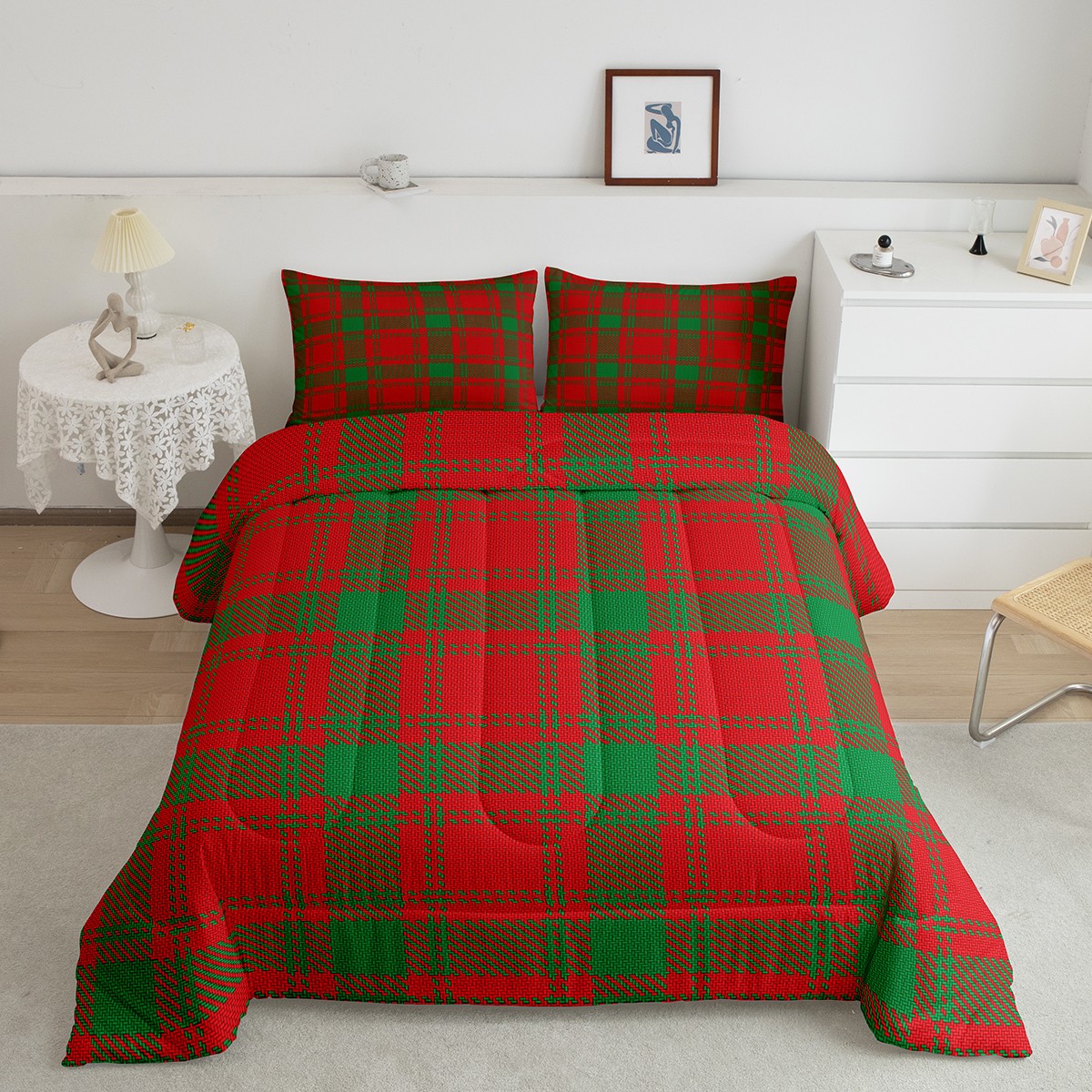 Christmas plaid pillowcases hotsell