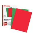 thumbnail image 1 of Red and Green Holiday Color Cardstock, Card Stock Paper for Christmas and New Year Arts & Crafts, Invitations, Greeting Cards, Gift Tags | 65lb Cover, Printer Compatible | 25 Red, 25 Green - 50 Total, 1 of 7