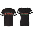 thumbnail image 1 of Red Green King Queen Matching Couple Cotton Jerseys (Men Black / Women Black) (Men S / Women XXL), 1 of 3