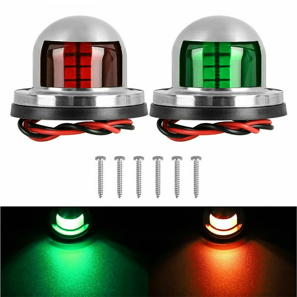 Red Green LED Marine Navigation Light, IP67 Waterproof Navigation Boat Light for Fishing Boat Yacht Pontoon Port