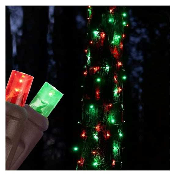 Red & Green LED Trunk Wrap Lights - 5mm StretchNet Pro - Christmas Tree & Column Lighting