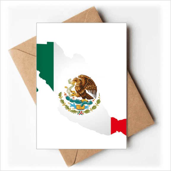 Red Green Mexico Map Emblem Eagle Eat Snake Greeting Cards You are Invited Invitations