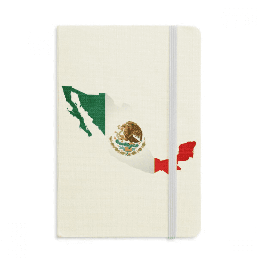 Red Green Mexico Map Emblem Eagle Eat Snake Notebook Official Fabric Hard Cover Classic Journal Diary