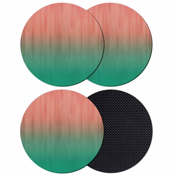 Red Green Ombre Coasters Set of 4, Absorbent Coasters for Drinks, Modern Art Gradient Orange Coaster for Desk Coffee Table Protection, Home Decor House Warming Gifts 4"