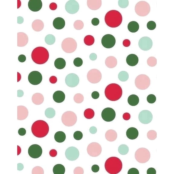 Red, Green, Pink & White Polka Dot Pattern Edible Icing Image Cake Topper, by Tnct.