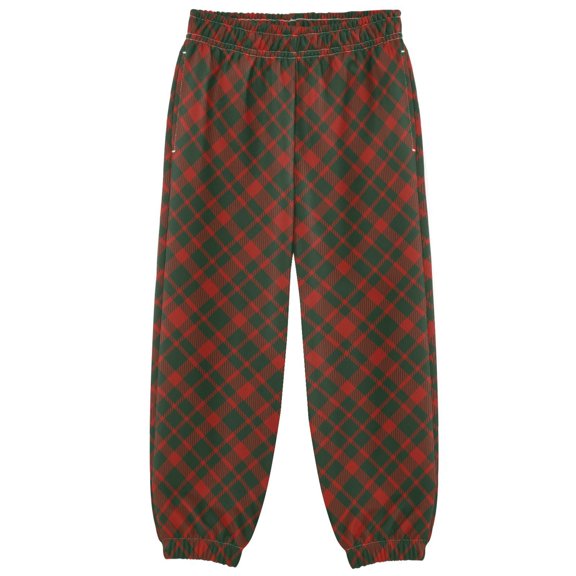 Red Green Plaid Boys Pants Kids Casual Sweatpants Joggers Toddler Sports Pants 3-10 Years