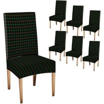 Red Green Plaid Chair Covers for Dining Room Set of 6,Christmas and New Year Tartan Plaid Scottish Pattern Spandex Stretch Dining Room Chair Cover,Removable Washable Kitchen