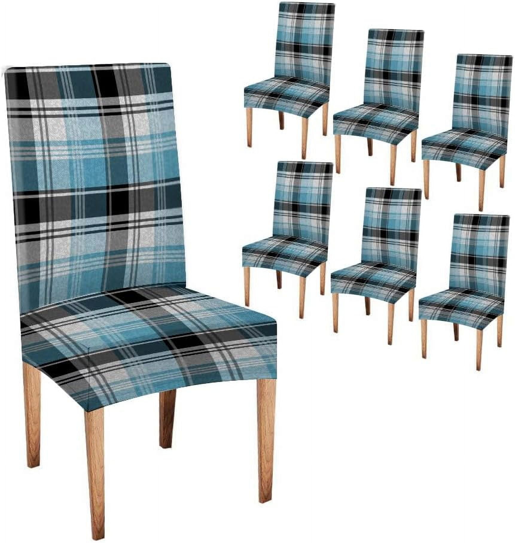 Red Green Plaid Chair Covers for Dining Room Set of 6,Tartan Plaid ...