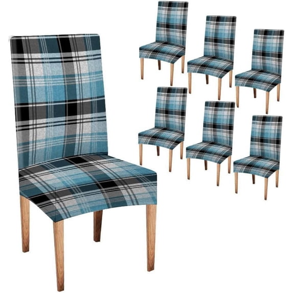 Red Green Plaid Chair Covers for Dining Room Set of 6,Tartan Plaid Patternspandex Stretch Dining Room Chair Cover,Removable Washable Kitchen Parsons Chair Covers Seat Slipcovers